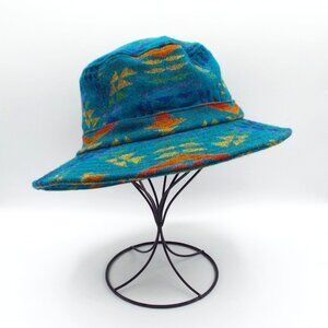 Pendleton Southwestern Aztec Turquoise Multicolor Wool Bucket Hat Medium